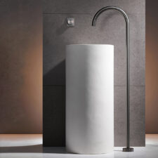 European-style villa brass light luxury vertical basin washbasin bathroom hotel hot and cold dual-control faucet AM2309