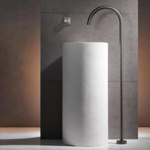 European-style villa brass light luxury vertical basin washbasin bathroom hotel hot and cold dual-control faucet AM2309