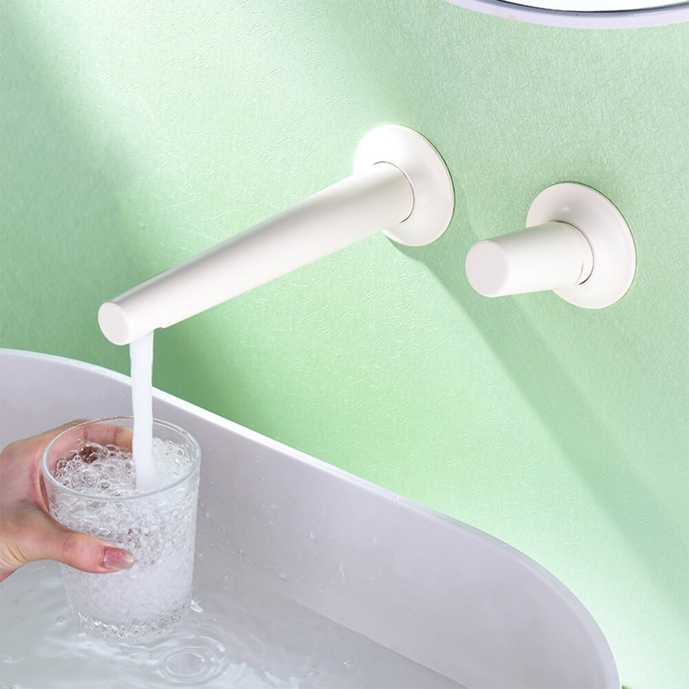 Minimalist cream style brass built-in basin faucet bathroom bathroom hot and cold concealed faucet AM2506