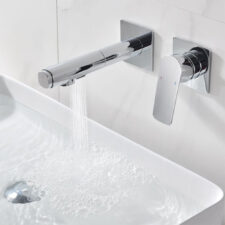 Brass bathroom concealed split basin faucet embedded in the wall toilet hot and cold water faucet AM2511