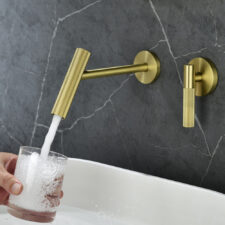 Brass simple embedded concealed basin faucet bathroom cabinet washbasin hot and cold basin faucet AM2504