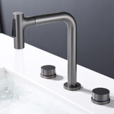 Split-type flushable basin faucet basin hot and cold dual-control wash basin faucet FT2501