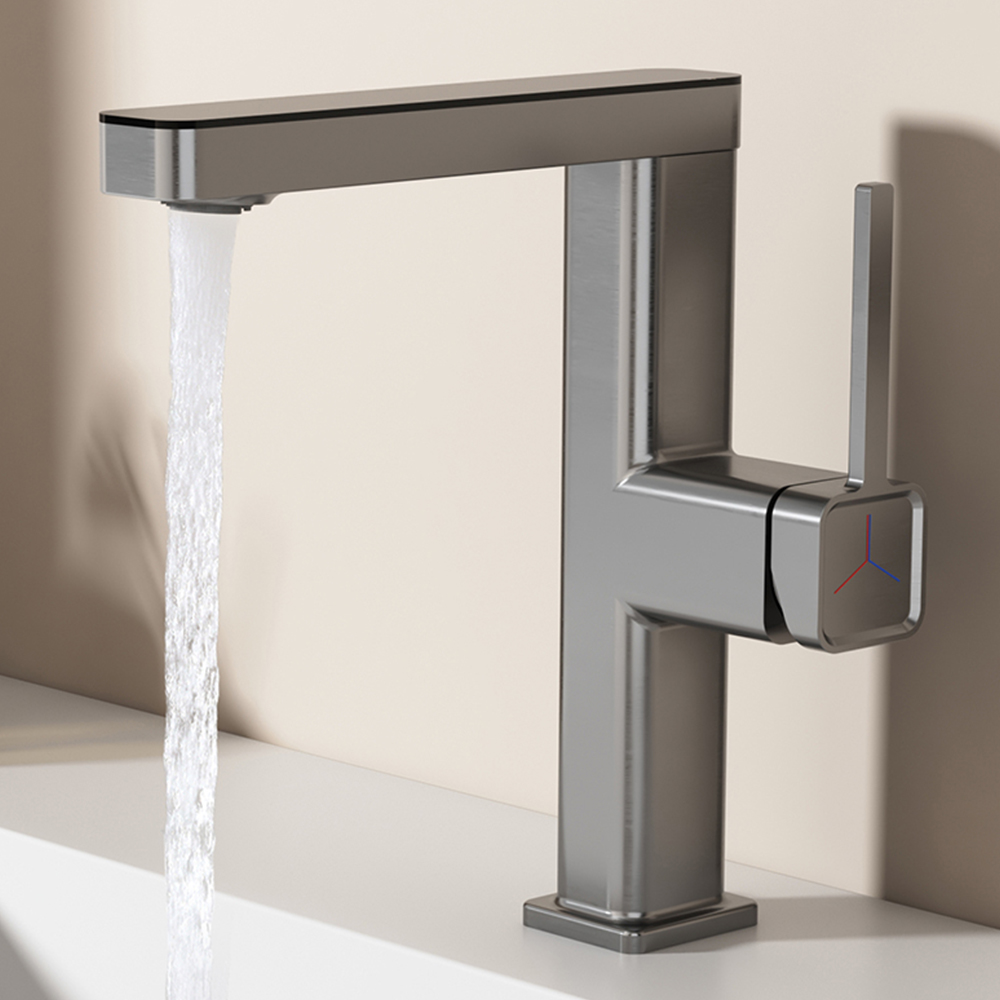 The new gun gray faucet, multi-function pumping basin, basin, hot and cold water outlet, single-hole extension faucet MT2517