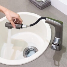 Brass faucet pull-out type can be raised and lowered hot and cold bathroom wash basin wash basin face faucet MT2519