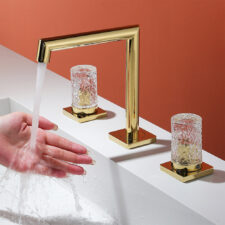 European-style brass split basin faucet creative crystal hot and cold dual-control basin faucet FT2510