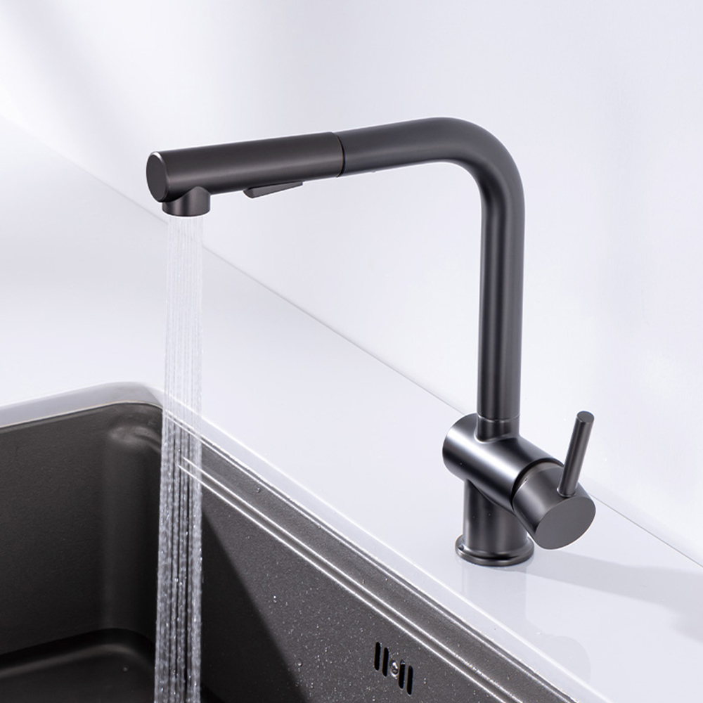Kitchen pull-out faucet stainless steel hot and cold sink sink sink household faucet CF2402