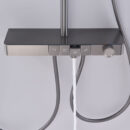 cream wind shower household shower set white rain shower bathroom shower wall mounted digital display shower lm2401