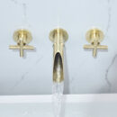 brass concealed split double handle basin faucet in wall hot and cold concealed wall outlet faucet am1025