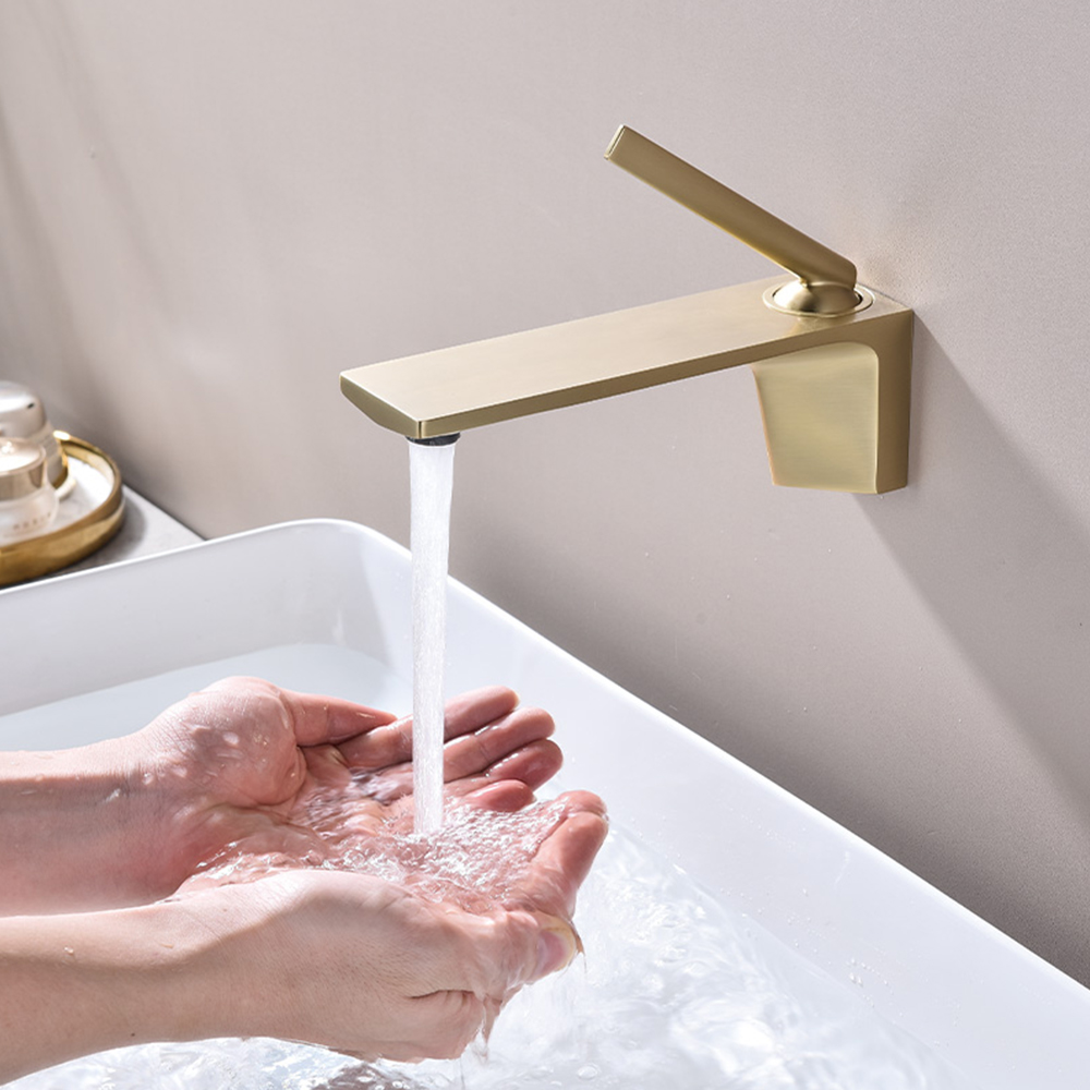 Single hot and cold concealed basin faucet wash basin embedded brass in-wall bathroom faucet AM2405