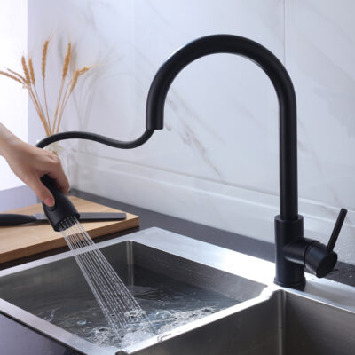 brass kitchen faucet hotel household hot and cold rotatable dishwashing basin pull out faucet ct2004