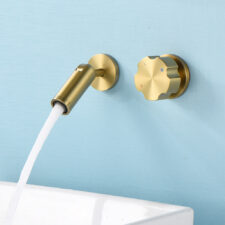 Brass gun gray concealed basin faucet embedded hot and cold mixing valve washbasin bathroom faucet AM2402