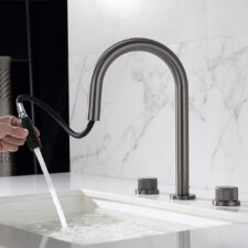 Brass drawable basin faucet bathroom cabinet washbasin shampoo hot and cold dual-control wash faucet FT2502