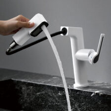 Brass pull-out basin faucet bathroom cabinet hot and cold wash faucet upwelling water freely switch MT2532