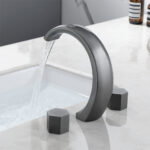 Light luxury simple bathroom bathroom cabinet split basin washbasin gun gray brass faucet MT2352