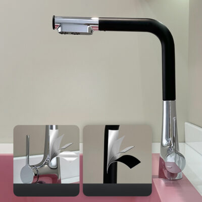 kitchen faucet hot and cold sink sink universal telescopic household pull out faucet rotatable cf2504