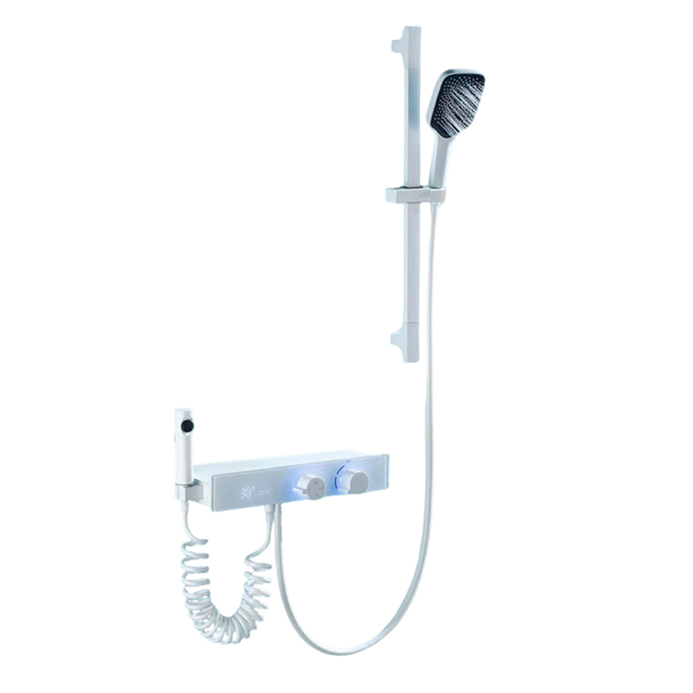 White digital shower