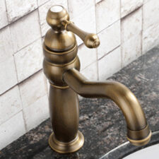 Brass antique basin faucet hotel villa household washbasin hot and cold single hole retro faucet MT2346