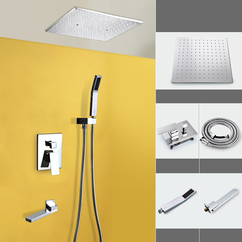 Chrome hot and cold shower