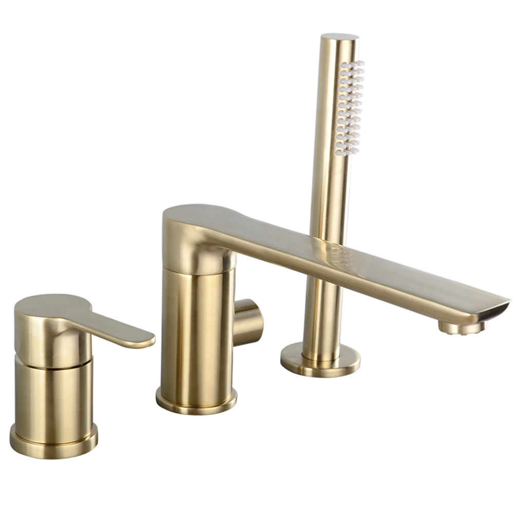Brushed gold three-piece faucet