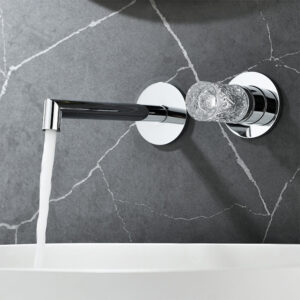 Brass chrome dark gray wall-mounted basin faucet bathroom simple hot and cold basin faucet AM2507