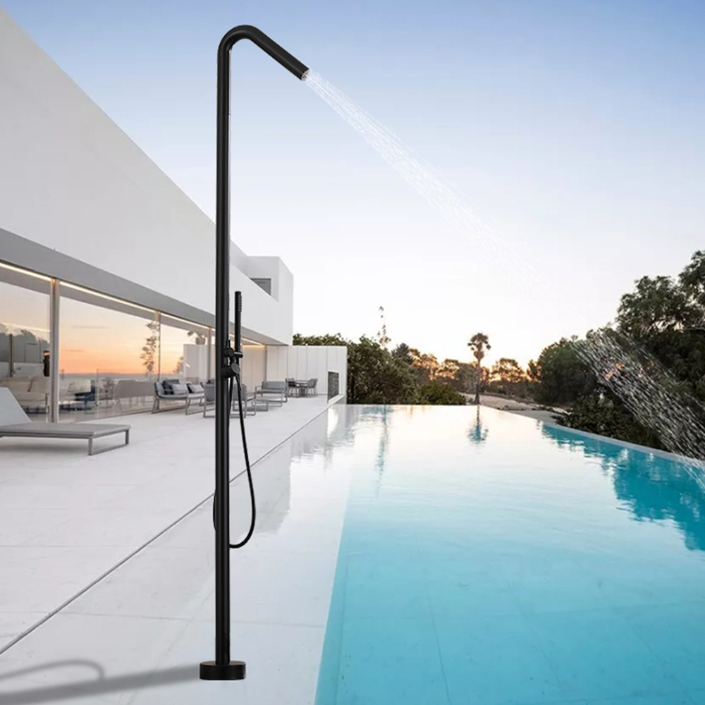 Outdoor stainless steel shower column villa courtyard pool side vertical faucet hot and cold shower column shower set HW2501