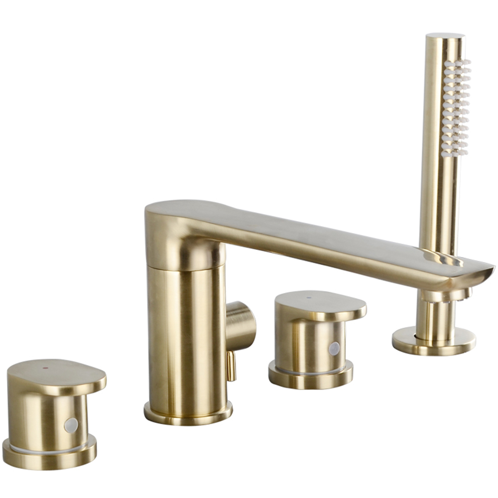 Brushed gold four-piece faucet