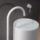 european style villa brass light luxury vertical basin washbasin bathroom hotel hot and cold dual control faucet am2309
