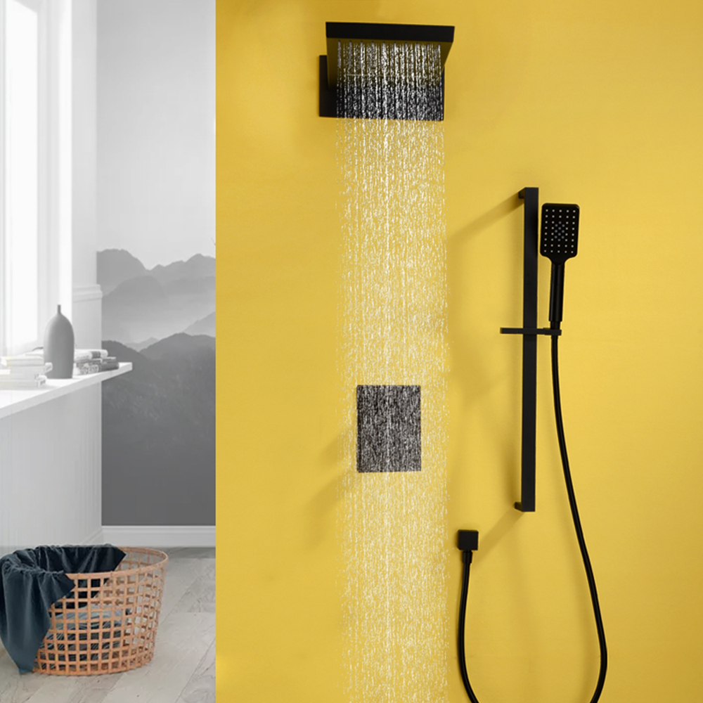 Concealed wall-mounted waterfall faucet constant temperature hot and cold flying rain waterfall embedded box shower set AL2015