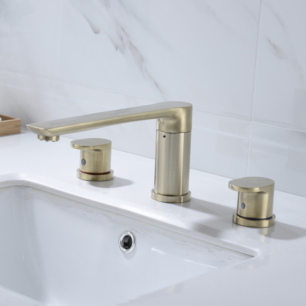 A variety of optional black brushed gold washbasin washbasin hot and cold water faucet brass split set FT1001