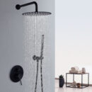black in wall brass concealed shower set embedded buried wall hot melt bath set al1053