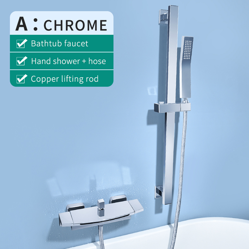 Type A chrome shower set with lifting rod