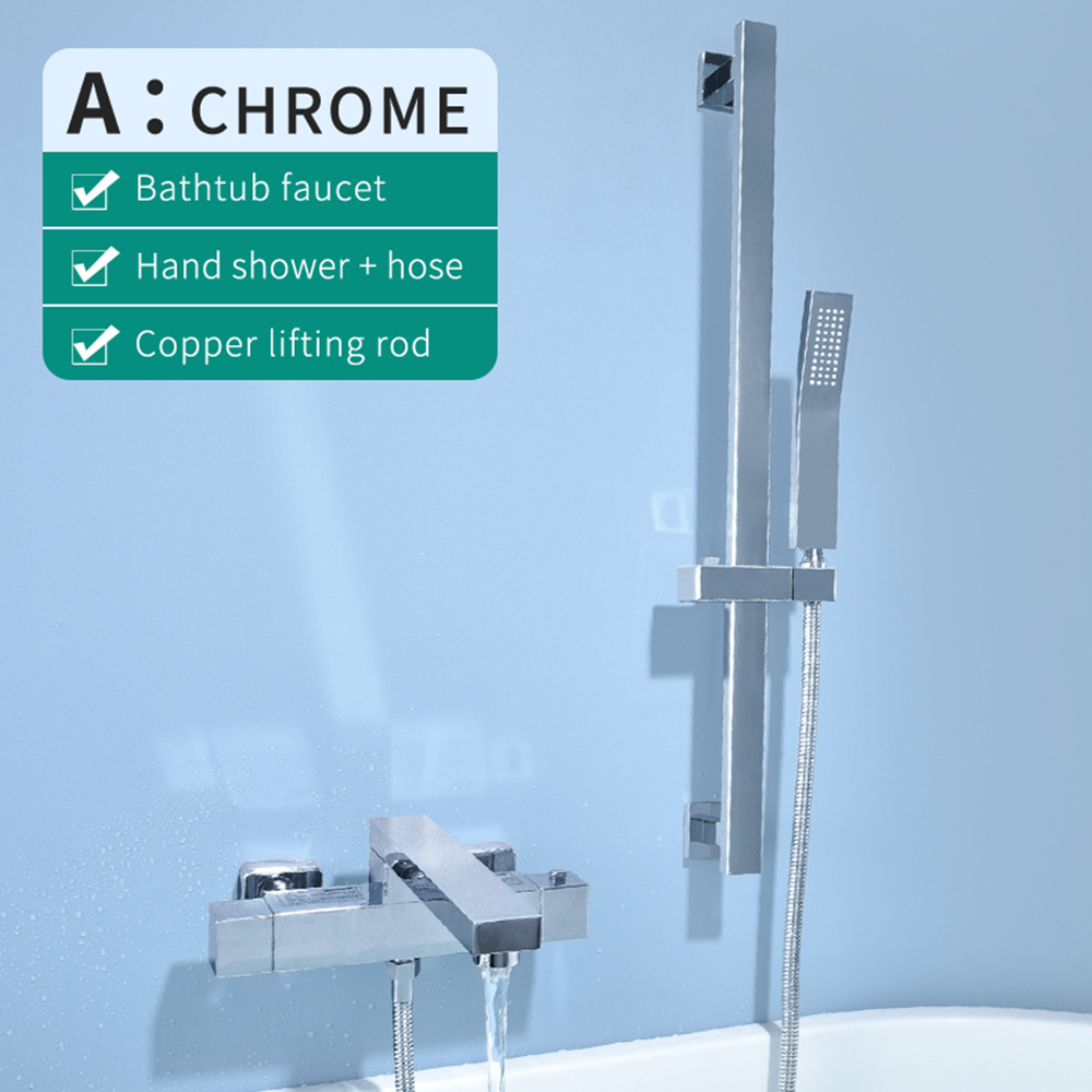 Type A chrome shower set with lifting rod