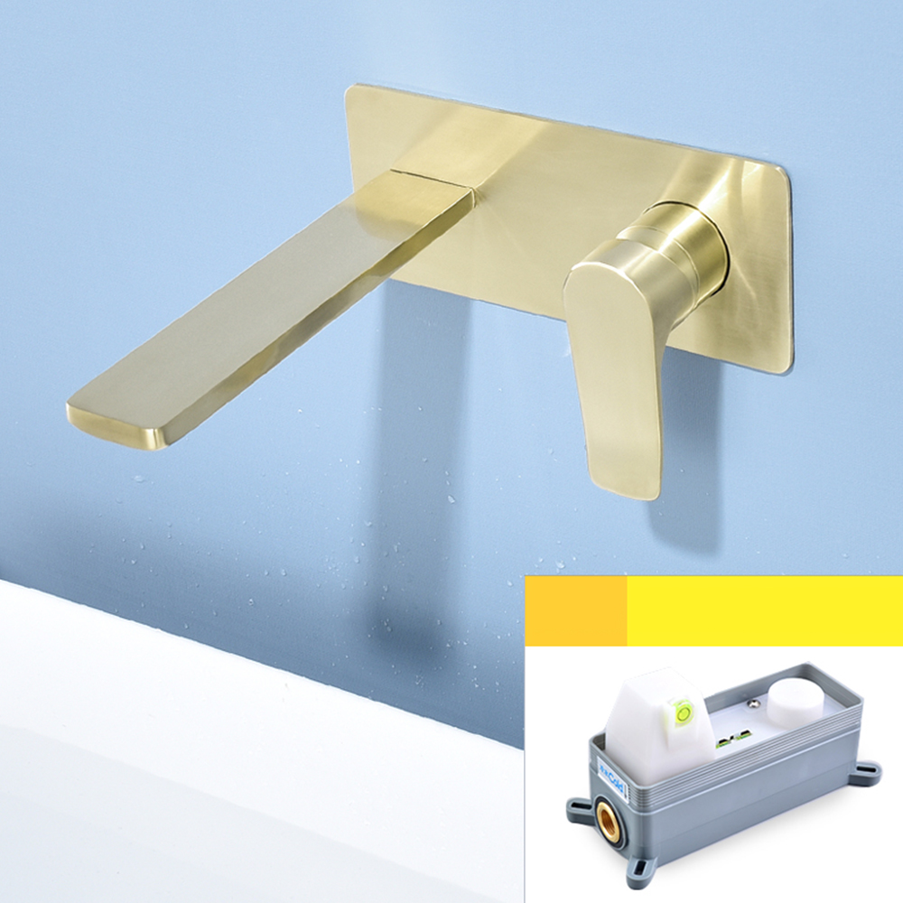 Brushed gold round handle embedded box valve