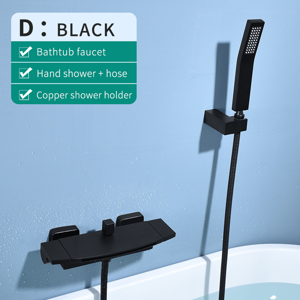 Type D black shower set