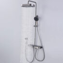 cream wind shower household shower set white rain shower bathroom shower wall mounted digital display shower lm2401