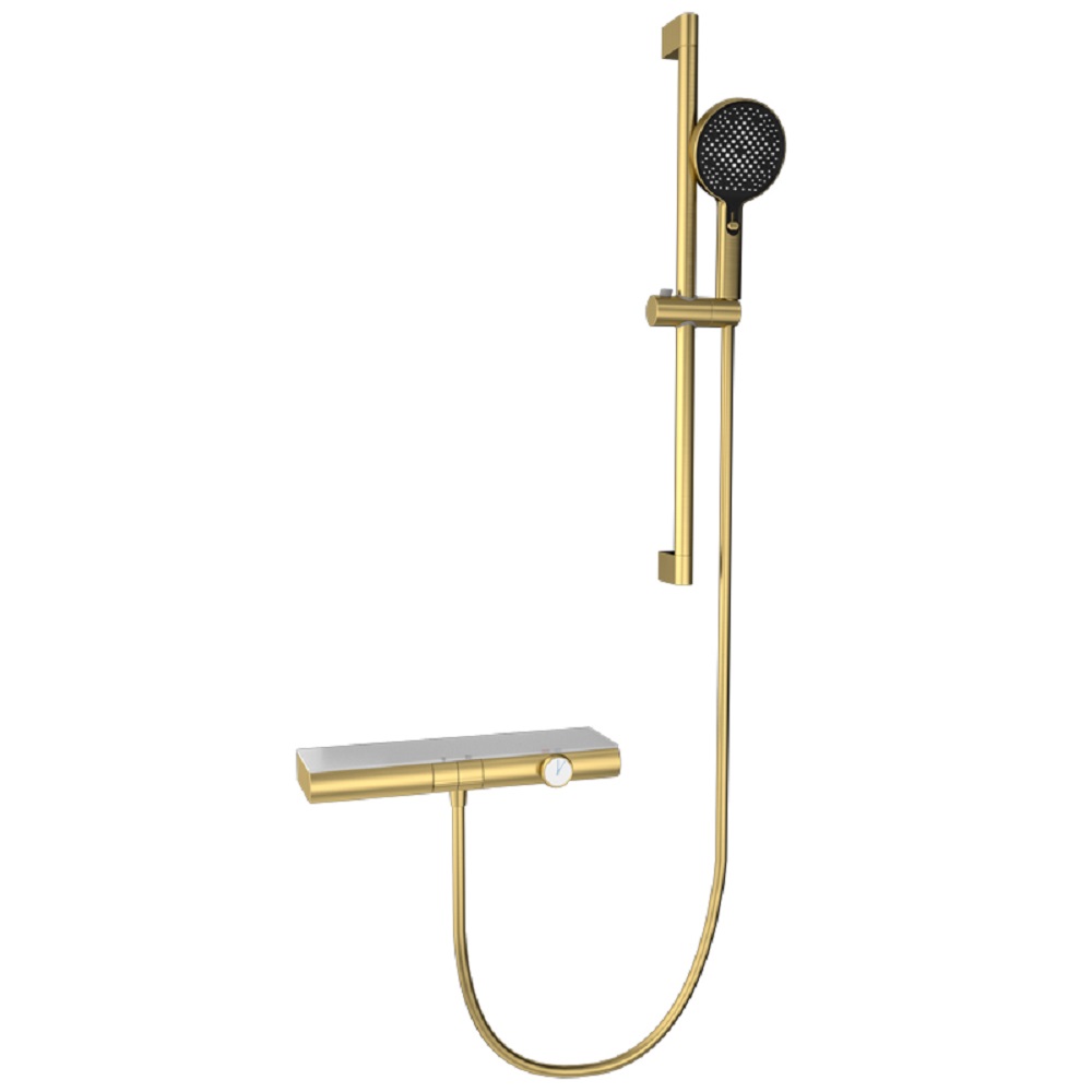Round tube-brushed gold