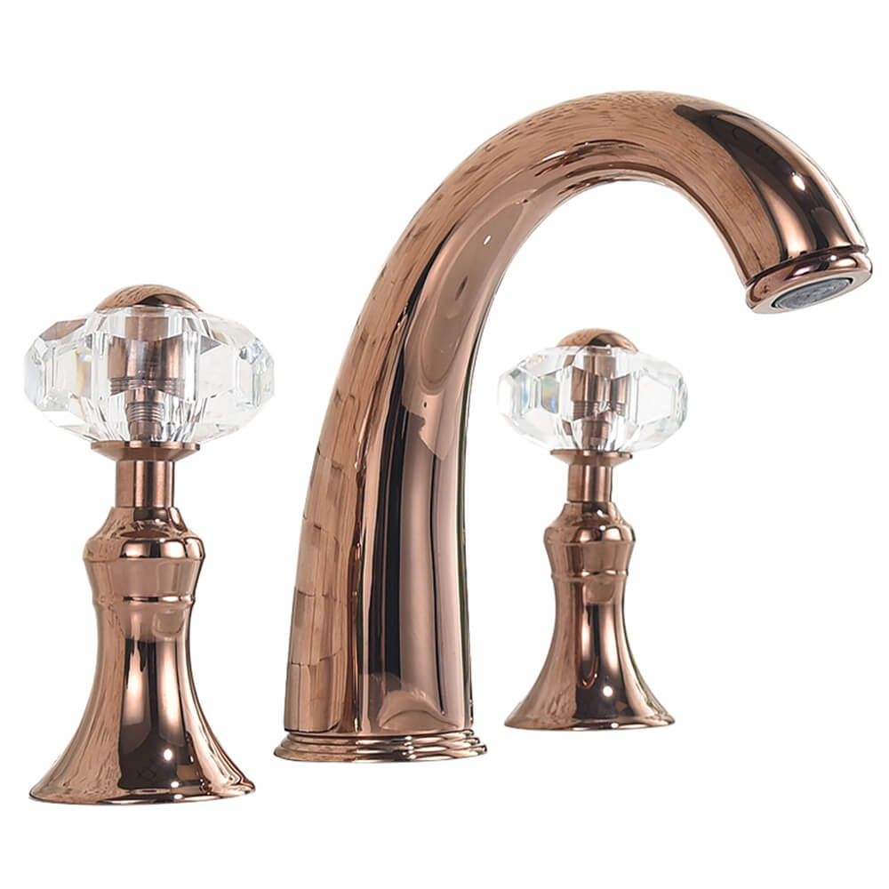 Curved golden glass handle