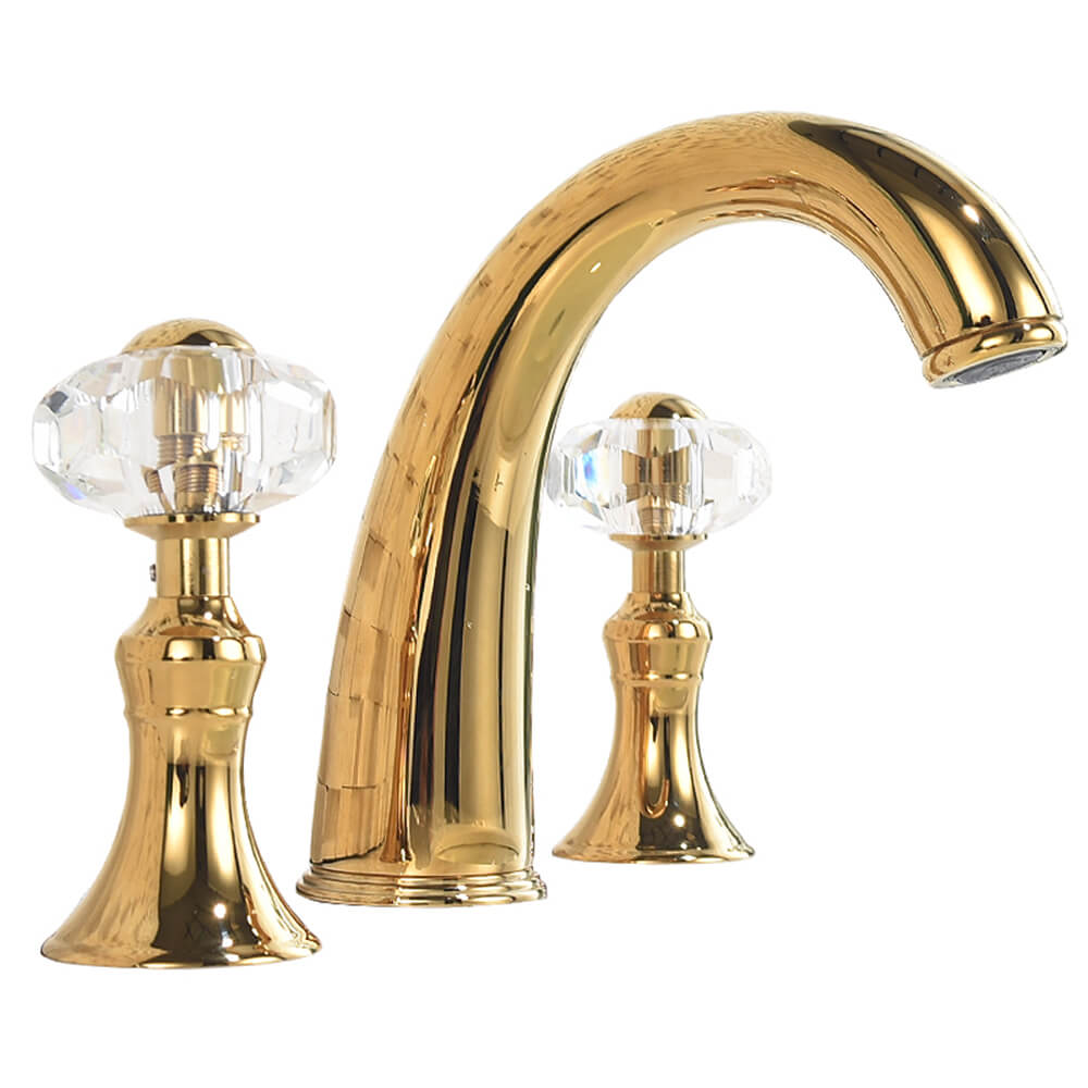 Curved rose gold glass handle