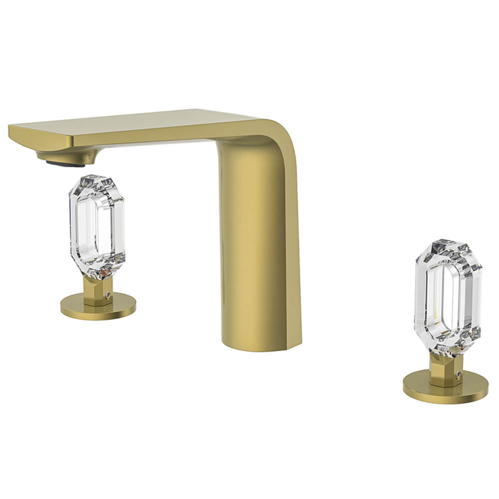 Brushed gold + transparent crystal handle
