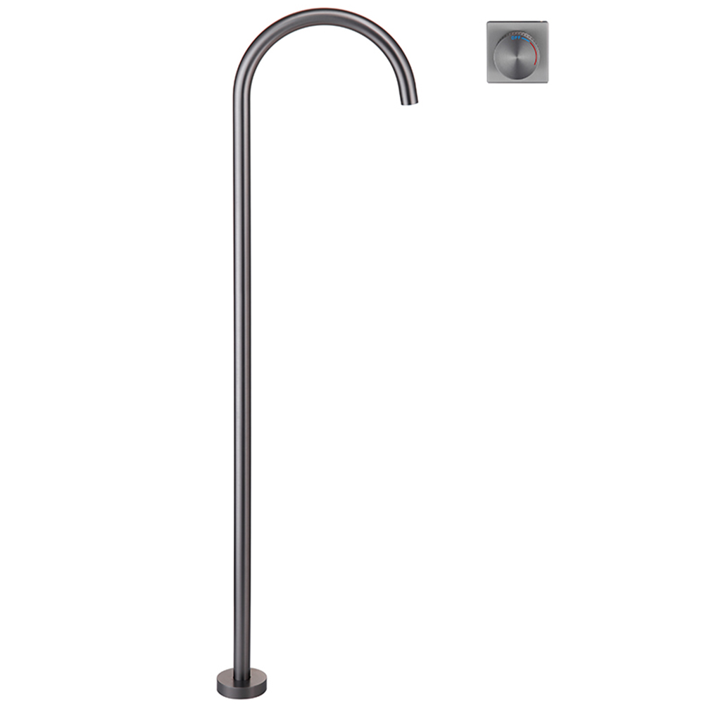 Square decorative cover rotary switch gray