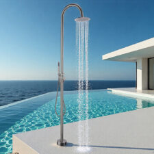 Outdoor stainless steel villa swimming pool bathing area two-function beach vertical large-top spray shower set HW104B