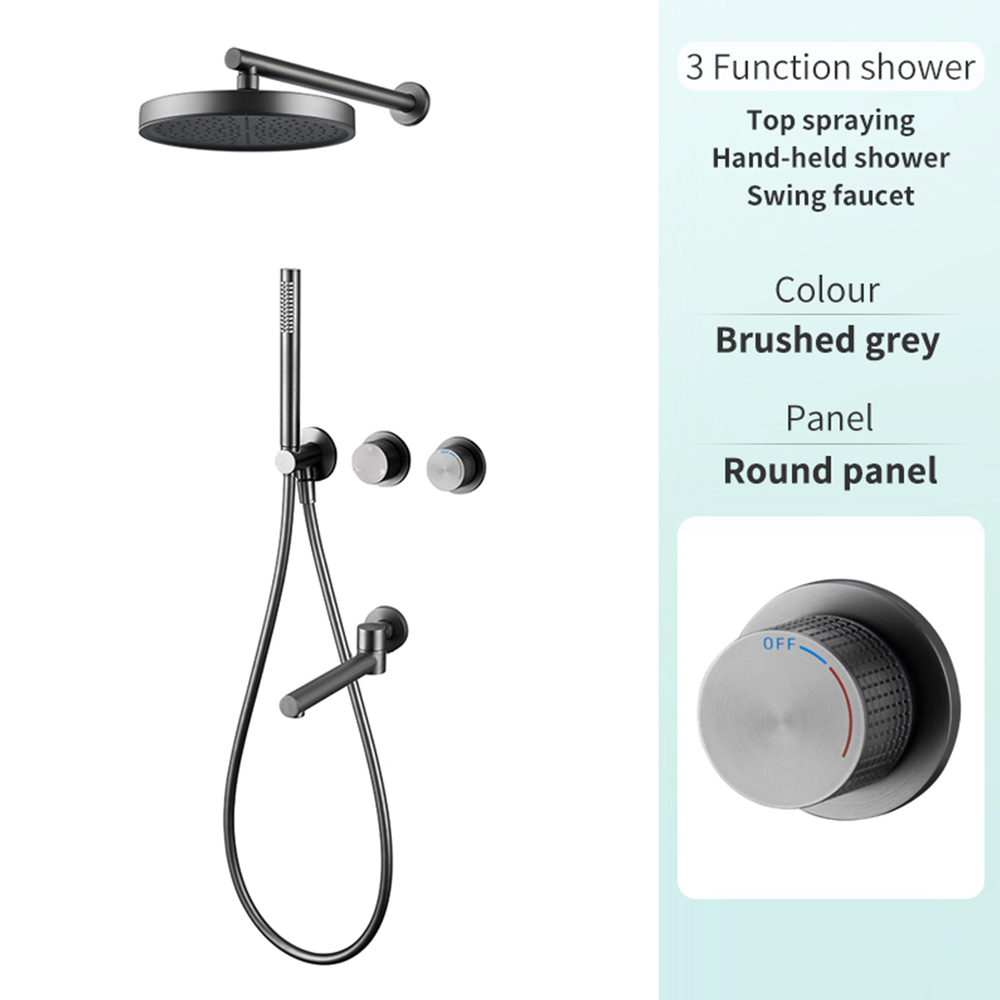 Gun gray round three functions (lower water outlet)