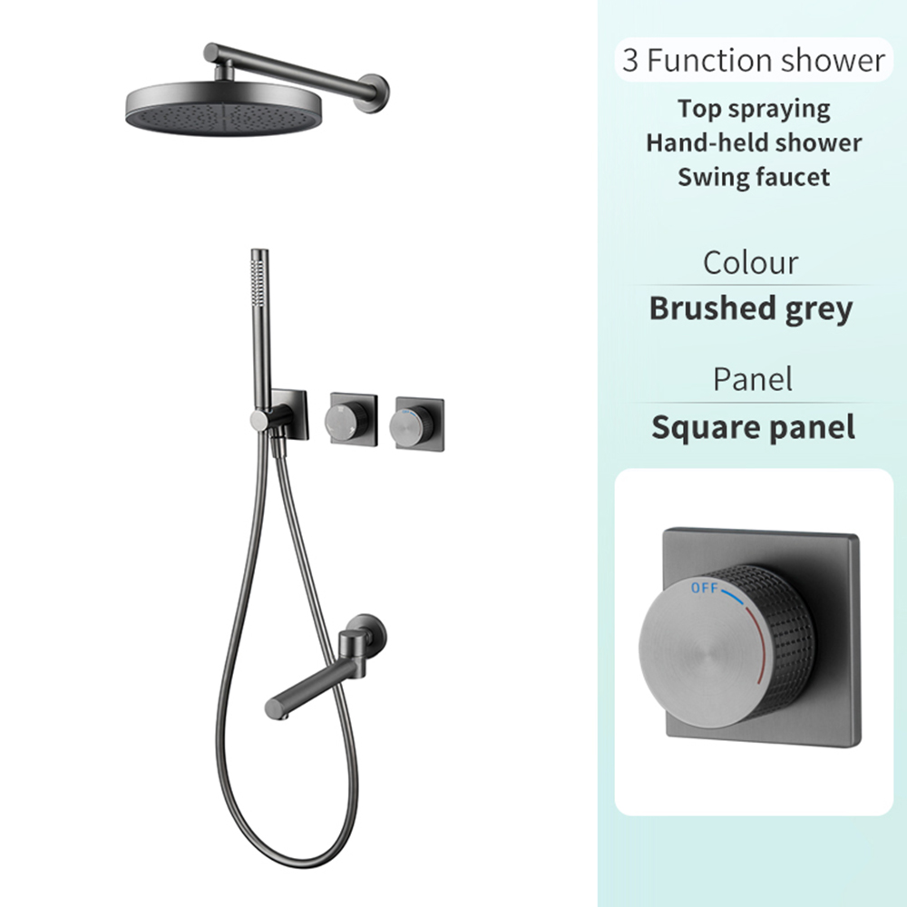 Gun gray square three functions (lower water outlet)