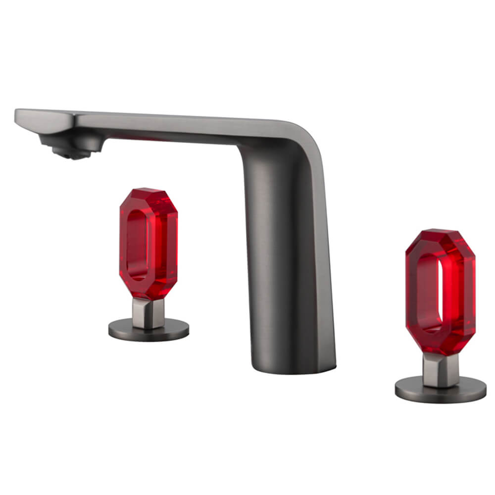 Gray + red crystal handle