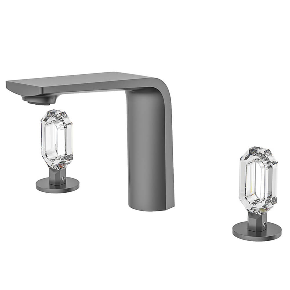 Gray + transparent crystal handle