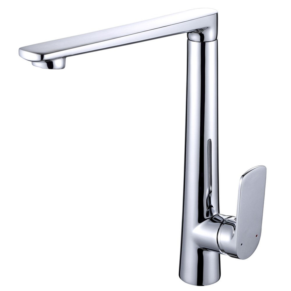 Chrome kitchen faucet + hot and cold water inlet pipe