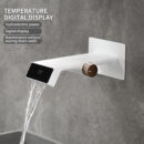 brass concealed digital display basin faucet in wall hotel household wall out washbasin faucet mp2004