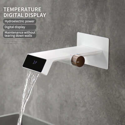 brass concealed digital display basin faucet in wall hotel household wall out washbasin faucet mp2004