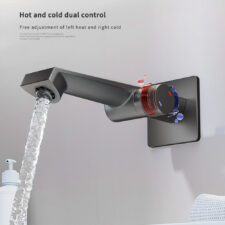 Concealed wall basin, hot and cold washbasin, embedded water outlet, bathroom, bathroom gun, gray faucet, AM2312