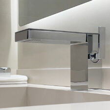 Hotel stainless steel hot and cold basin storage faucet light luxury bathroom cabinet splash-proof wash faucet MT2538